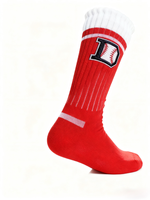 Chaussettes de baseball en coton rouge vif à motif brodé pour enfants et jeunes – Qualité supérieure pour équipes professionnelles, idéales pour l'automne