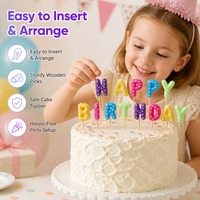 Einkaufsfertiges Kinder-Kuchenkerzen-Set im Ballon-Stil Bunte Gepunktete Buchstabenkerzen Spaßiges Geburtstagstorten-Deko-Kit