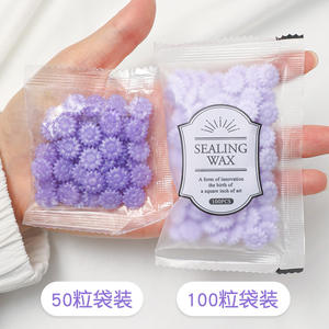Granulés de cire à cacheter en forme de fleur, couleurs mélangées, 50 pièces par sachet, pour artisanat et décoration - Product Image 2