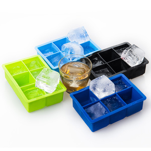 OEM Silicone vassoio di ghiaccio 6 grandi cubi quadrati con coperchio, lavastoviglie a fusione lenta stampo di ghiaccio - Product Image 6