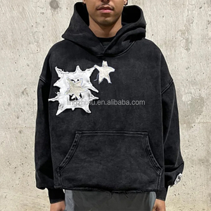 Felpe con Cappuccio <span class=keywords><strong>Vintage</strong></span> Personalizzate con Orlo Grezzo, Effetto Sbiadito e Patch Ricamate, Produzione su Misura - Product Image 4