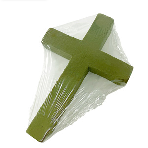 Cross Shaped Floral <b>Foam</b> Green Phenolic Resin Reusable For Qingming Festival <b>Memorial</b> Use Custom Made Packaging - Product Image 1