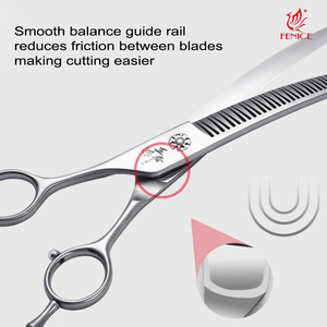 Tijeras de Peluquería <span class=keywords><strong>Canina</strong></span> Curvas de Alta Calidad Fenice con Dientes en Degradado 3D, Tijeras de Belleza para Peluqueros Caninos Zurdos - Product Image 5