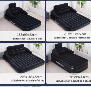 Colchón inflable doble personalizado con bomba integrada, cama de aire con respaldo plegable para acampar, hotel y uso de muebles para el hogar - Product Image 4