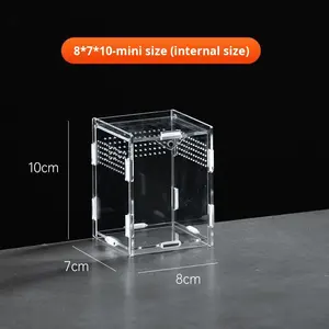 Sürüngen Teraryumu Yetiştirme Tankı Akrilik Kertenkele Besleme Kutusu Yüksek Şeffaflık Kolay Montaj Havalandırma UV Sıcaklığa Dayanıklı - Product Image 5