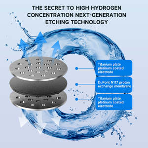 Bouteille d'eau hydrogénée en <span class=keywords><strong>plastique</strong></span> enrichie en hydrogène, technologie SPE PEM, capacité 2L, 2000PPB, générateur d'eau intelligent de bureau - Product Image 4