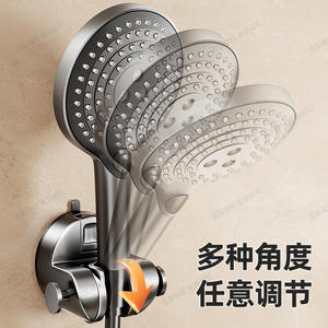 Support de pommeau de douche mural à ventouse puissante, rond, en ABS, durable, design minimaliste, accessoire de salle de bain - Product Image 5