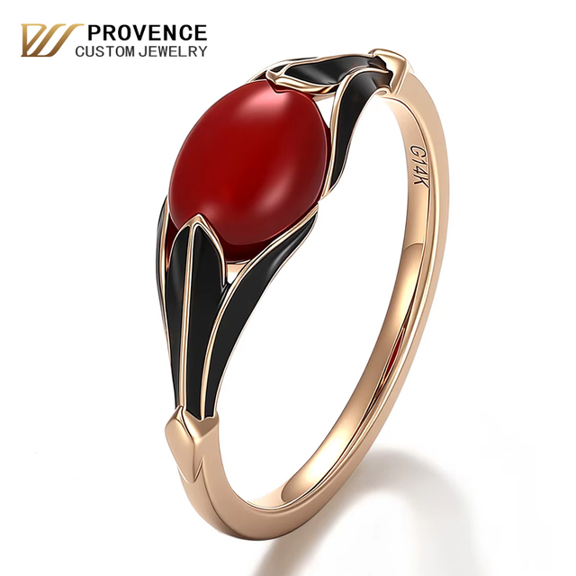 PROVENCE Personalized Designer Custom Lab Pigeon Blood Ruby Ring Real Solid Gold Ring Men Everyday Wear Festival Party Boy Ring
