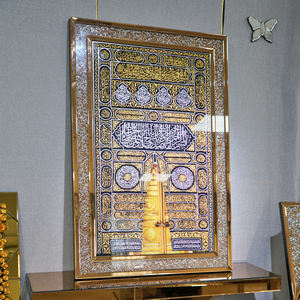 Arte de Pared Estilo Musulmán con Espejo de Diamantes en <span class=keywords><strong>Oro</strong></span> <span class=keywords><strong>Rosa</strong></span>, Decoración para el Hogar, Hotel, Sala de Estar, Decoración Marrón - Product Image 3