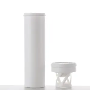 White long effervescent tablet tube with desiccant stopper for vitamin pills packaging candy packaging