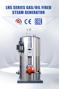 Caldera de vapor Vertical Industrial compacta LHS 500-1500 Kg/h Gas/LPG/tubo de agua automático de baja presión de fuel - Product Image 2