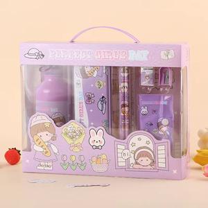 ชุดเครื่องเขียนลายการ์ตูนพลาสติกในกล่องของขวัญสีฟ้า/ชมพู สำหรับเด็กนักเรียนชายและหญิง ลายหมีโดราเอมอน - Product Image 6