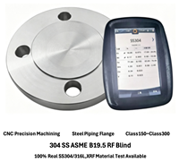 Bride aveugle ASME B16.5 Classe 150 RF, en acier inoxydable forgé 304 et 316L, pour bouchon d'extrémité de pipeline, disponible en DN200 à DN600