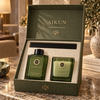 AIKUN – Ensemble de diffuseurs de parfum et bougies parfumées exquises, conçues par notre propre équipe de designers, avec un design personnalisé distinctif et un contrôle qualité strict