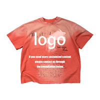 Kaos Pria Wanita Motif Semangka Merah Rusak Bersampul Tulisan Grafis, Pour Hommes Custom Oversized