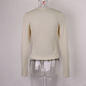 レディーススリムリフトパッド入りワークアウトピラティススポーツシャツ長袖ヨガトップクルーネック通気性軽量ナイロン100% シームレス - Product Image 2