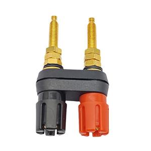 Conector de doble terminal chapado en oro con varilla de cobre, bloque de terminales extendido tipo flor de ciruelo de doble posición con conector tipo banana - Product Image 1