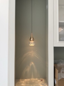 Luminaire suspendu créatif en forme de gourde dorée pour entrée, petit lustre réglable pour fond de grille, chambre à coucher, chevet - Product Image 6