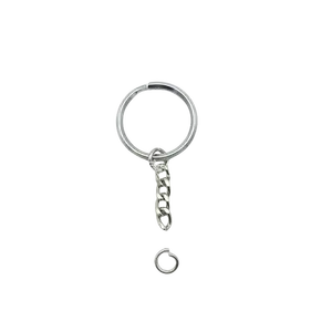 Bán buôn 25 mét O Ring Keychain chia Keyring với mặt dây chuyền nhảy kim loại Key chia DIY Key Phụ kiện