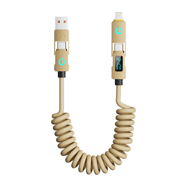 2m Retractable 4 in 1 Led 240w Type c to Type c Usb Fast Charging Data Cable