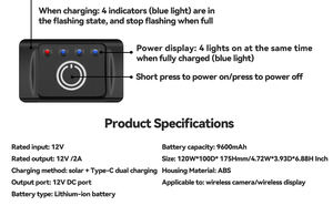 Caméra <span class=keywords><strong>de</strong></span> recul sans fil solaire pour camion, <span class=keywords><strong>WiFi</strong></span>, télécommande, montage magnétique et étanche IP67, assistance au recul pour bus/<span class=keywords><strong>remorque</strong></span>/voiture/véhicule - Product Image 5