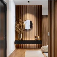 Panneau mural acoustique en bois MDF design floral moderne imperméable au feu et insonorisant pour villa