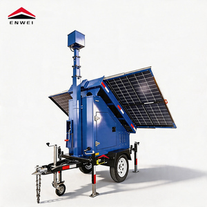 Remorque de surveillance mobile avec 3*400W de panneaux solaires monocristallins <span class=keywords><strong>pour</strong></span> chantier de construction - Product Image 1