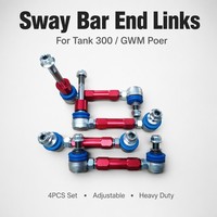 Kit de biellettes de stabilisation réglables pour Tank 300 Great Wall Cannon, 4 pièces avant et arrière, en aluminium rouge, pour SUV 4x4 tout-terrain