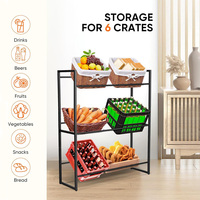 Étagère à vin autoportante en métal à trois niveaux réglable, support de rangement pour 6 bouteilles, organisateur pour la cuisine et le salon