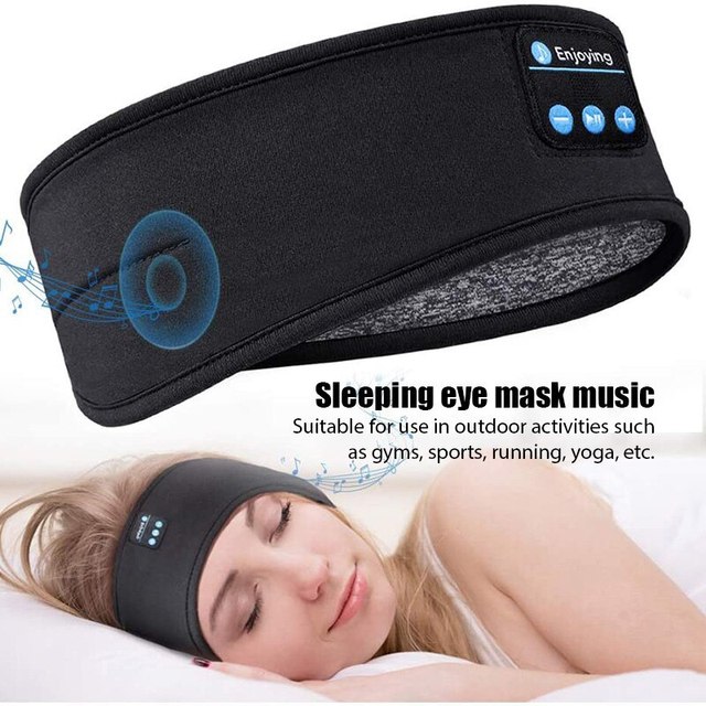 Wireless Bluetooths Sleeping Headband with Built-in Speakers, Soft Music Eye Mask for Sleep Yoga Running, Sports Headband