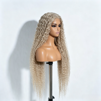 Perruque frontale en dentelle HD 13x6, bouclée birmane, blonde 613, pré-épilée, nœuds blanchis, en cheveux brésiliens pour femmes afro-américaines