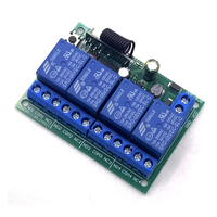 Module récepteur de relais universel sans fil à 4 canaux DC 12V avec télécommande RF 433 MHz