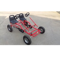 Go Karts de Pedales Rojos de 4 Ruedas para 2 Personas, de Alta Calidad, Juguetes para Niños