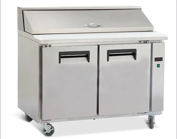 Commercial restaurants stainless steel pizza salad bar refrigerator