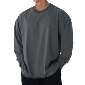 Wholesale men blank t shirts long sleeve for mens plus size men long sleeve oversized t shirt