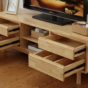Nordic Solid Wood Tv Cabinet 1.5m Minimalist Modern Living Room Media Stand Natural Wood Color - Product Image 1