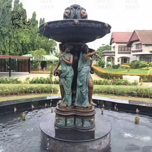 BLVE jardín al aire libre estanque decoración tamaño real niña fuentes de agua estatuas Metal mujer bronce <span class=keywords><strong>rocalla</strong></span> fuente - Product Image 3