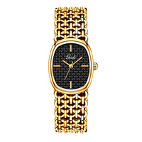 GEDI 52106 Kleid-Uhr Mode Vintage Damen Quarz-Armbanduhr Edelstahl Wasserdicht Luxus-Geschenk Armband Mädchen-Uhren