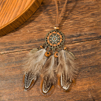 Colliers pendentifs Comiya vintage tendance western en alliage, attrape-rêves tissé à la main avec plumes, cadeaux rétro pour anniversaires et mariages