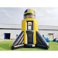 Simulador Inflable Gigante con Forma de Cohete Espacial, Juego Deportivo de Aventura con Paracaídas para 3 Adultos, para Uso en Exteriores