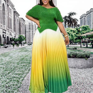 Ensemble décontracté d'été pour femmes Sheen de haute qualité, extensible, <span class=keywords><strong>Miyaki</strong></span>, taille unique, ample, plissé, en mousseline de soie naturelle, longueur au sol - Product Image 2