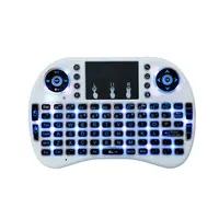 American English Backlight i8 2.4GHz 7-farbe Wireless Mini Keyboard Hebrew Italian Portuguese Air Mouse Touchpad Controller