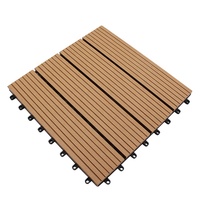 Dalles de terrasse en WPC à emboîtement avec grain de bois 3D en teck pour revêtement de sol extérieur