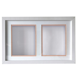Cornice per Collage Fotografico Profondità 4,6 cm in MDF con Vetro Vero Cornice per Collage Multi-foto <span class=keywords><strong>da</strong></span> <span class=keywords><strong>Parete</strong></span> Bianco Nero, Cornice Effetto Legno - Product Image 1