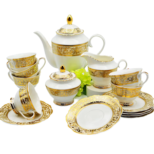 Vajilla de Cerámica de Lujo Estilo Palacio Europeo Dorado, Juego de Platos para Cena, Tazones para Arroz, Tazones para Sopa, Tazones para Fruta, Tazas para Té de la Tarde - Product Image 1
