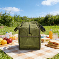 [Soldes] Sac fourre-tout carré en toile écologique et minimaliste pour l'extérieur, pliable et isotherme, pour le rangement du bois de chauffage et les pique-niques