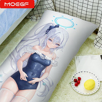 Housse de coussin Dakimakura en tissu écologique bleu, imprimée sur mesure avec motifs d'anime et de dessins animés, 160x50cm, pour usage domestique et hôtelier, vente en gros