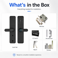 Cerradura Inteligente EBKN TTlock 5050, Cerradura de Embutir Biométrica con Código Digital, Huella Dactilar, Aplicación Tuya, Entrada sin Llave, Puerta de Madera, Wi-Fi