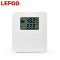LEFOO داخلي عالية الدقة شاشة الكريستال السائل درجة الحرارة و الرطوبة جهاز إرسال مُستشعر للمدرسة غرفة الحاسب