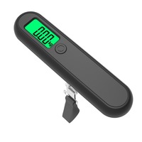 Balance de voyage portable en plastique 50 kg 10 g, petite balance numérique à suspendre avec écran LCD rétroéclairé vert pour bagages